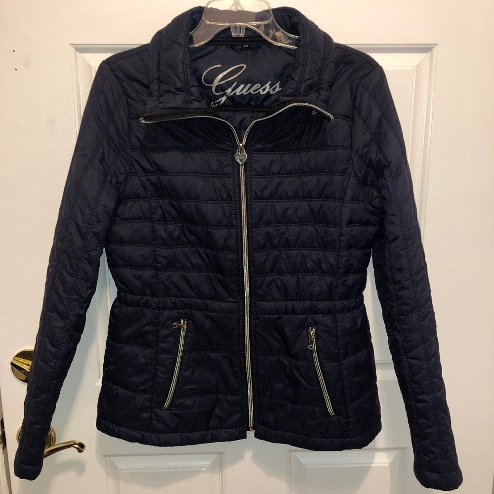 Guess Women’s quilted Navy blue Jacket